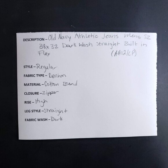 Old Navy Athletic Jeans Mens Size 38x32 Dark Wash - Picture 7 of 7